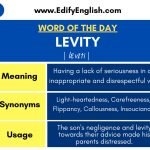 Levity - Meaning, Synonym, Antonym, Usage